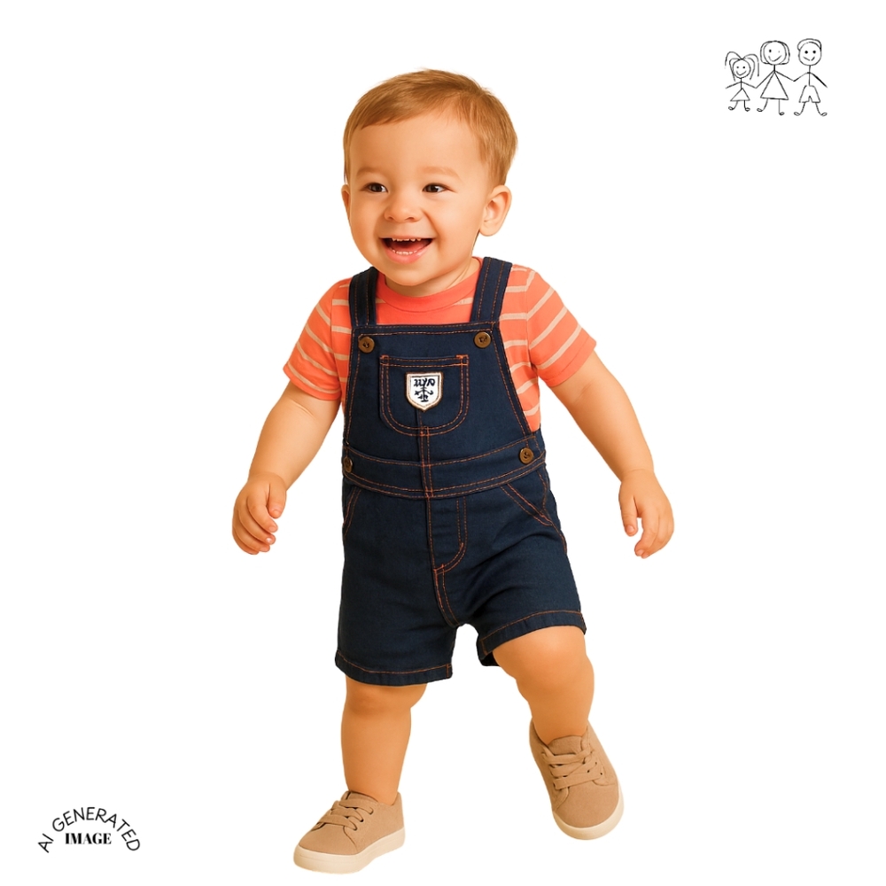 CARTER'S "LITTLE CUTE CREW" TEE & OVERALL SET  24 MOS